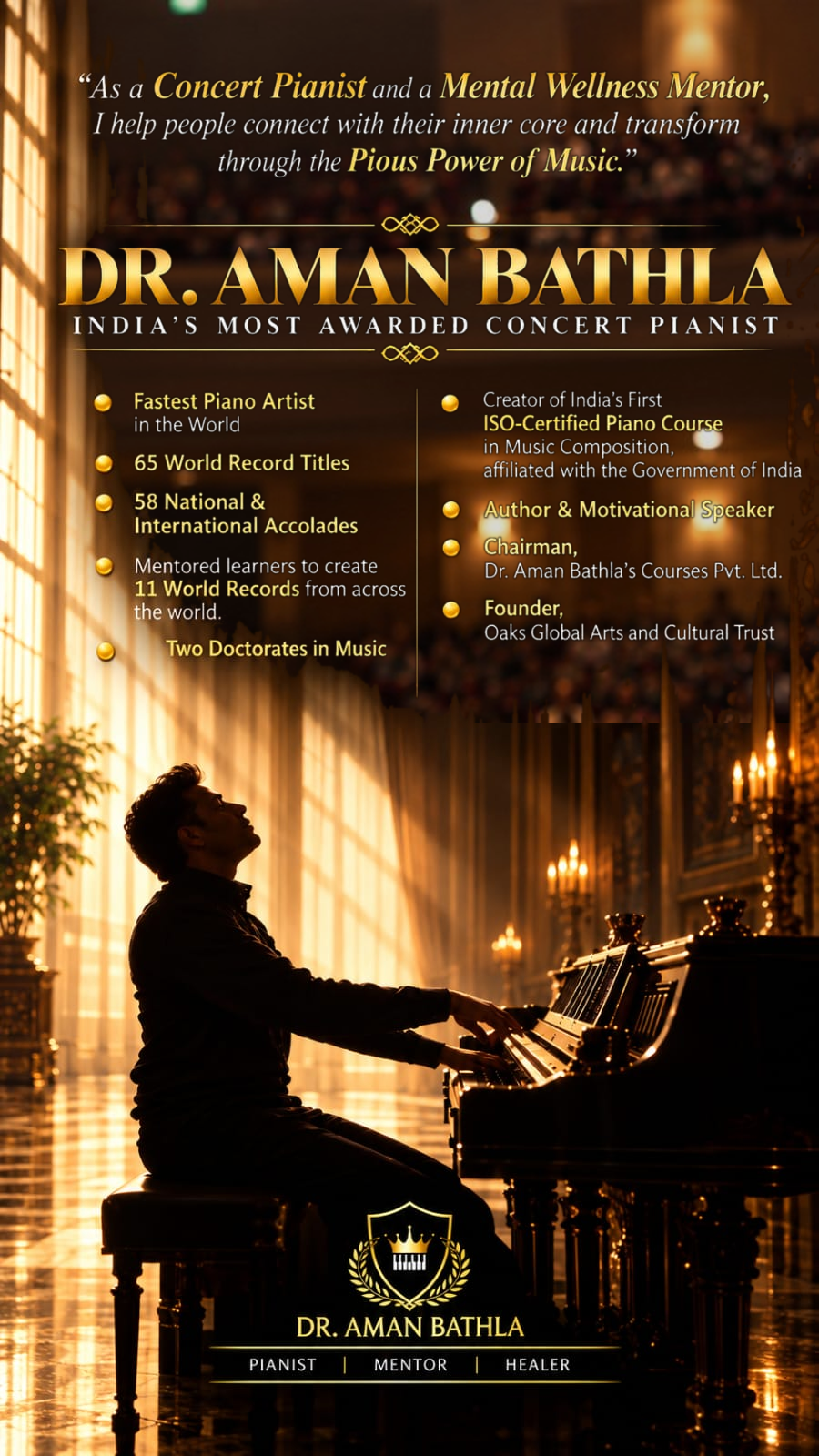 Dr. Aman Bathla profile, achievements and musical leadership